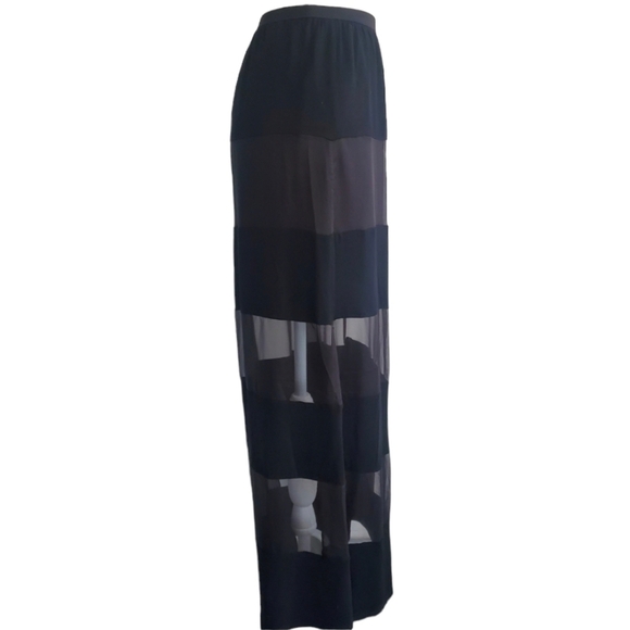 Alberto Makali Sheer Striped Black Maxi Skirt - Picture 4 of 6